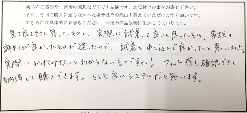 実際にかけてみないとわからないものですね